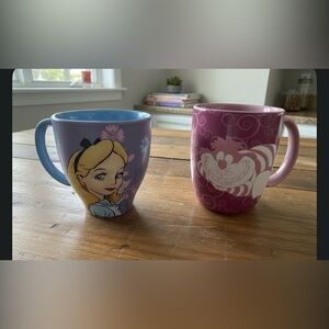Disney Alice and Cheshire Cat Mug Set - Blue and Pink